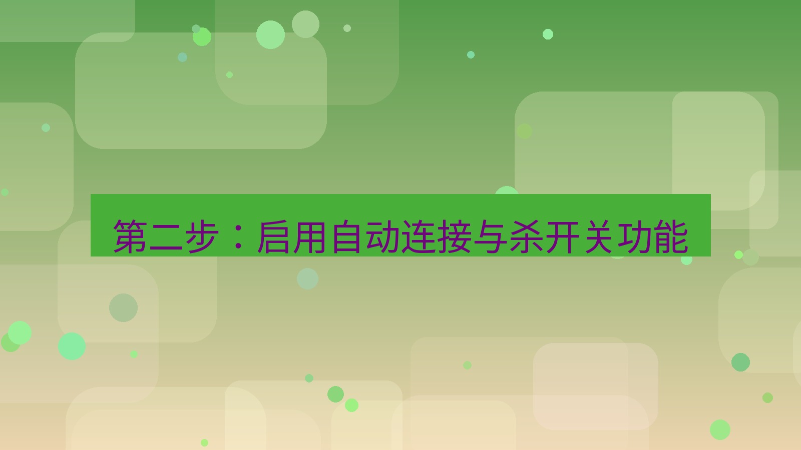 快连VPN 第二步：启用自动连接与杀开关功能